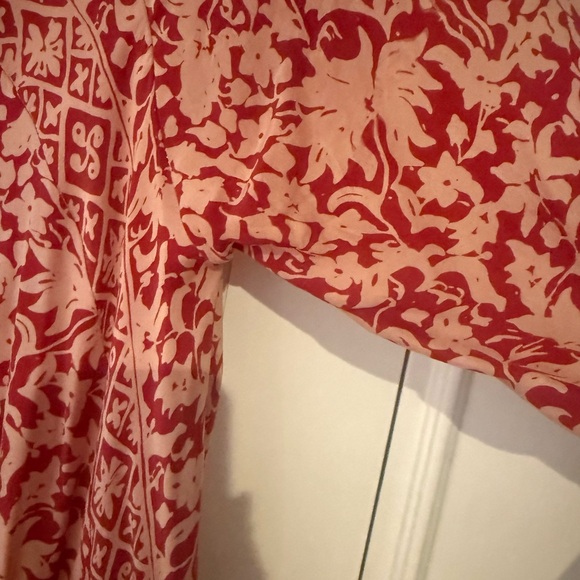 Natalie Martin Red and Cream Long Sleeve Dress - Picture 4 of 11